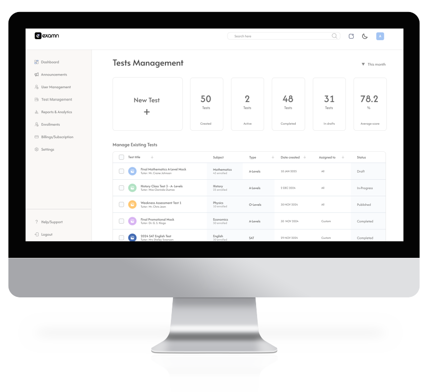 Adaptive Testing for Personalized Exam Preparation